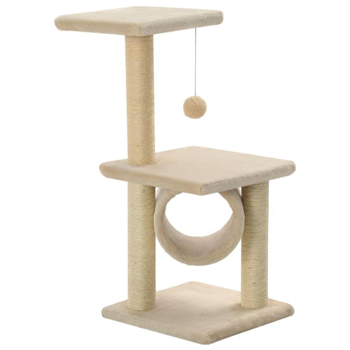 VIDAXL Arbre a chat avec griffoirs en sisal 65 cm Beige