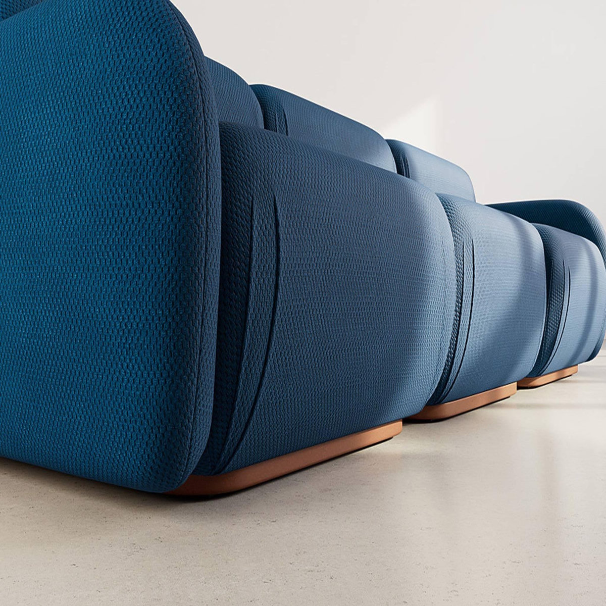 LISA DESIGN Penelope - canapé droit modulable 3 places en velours texturé