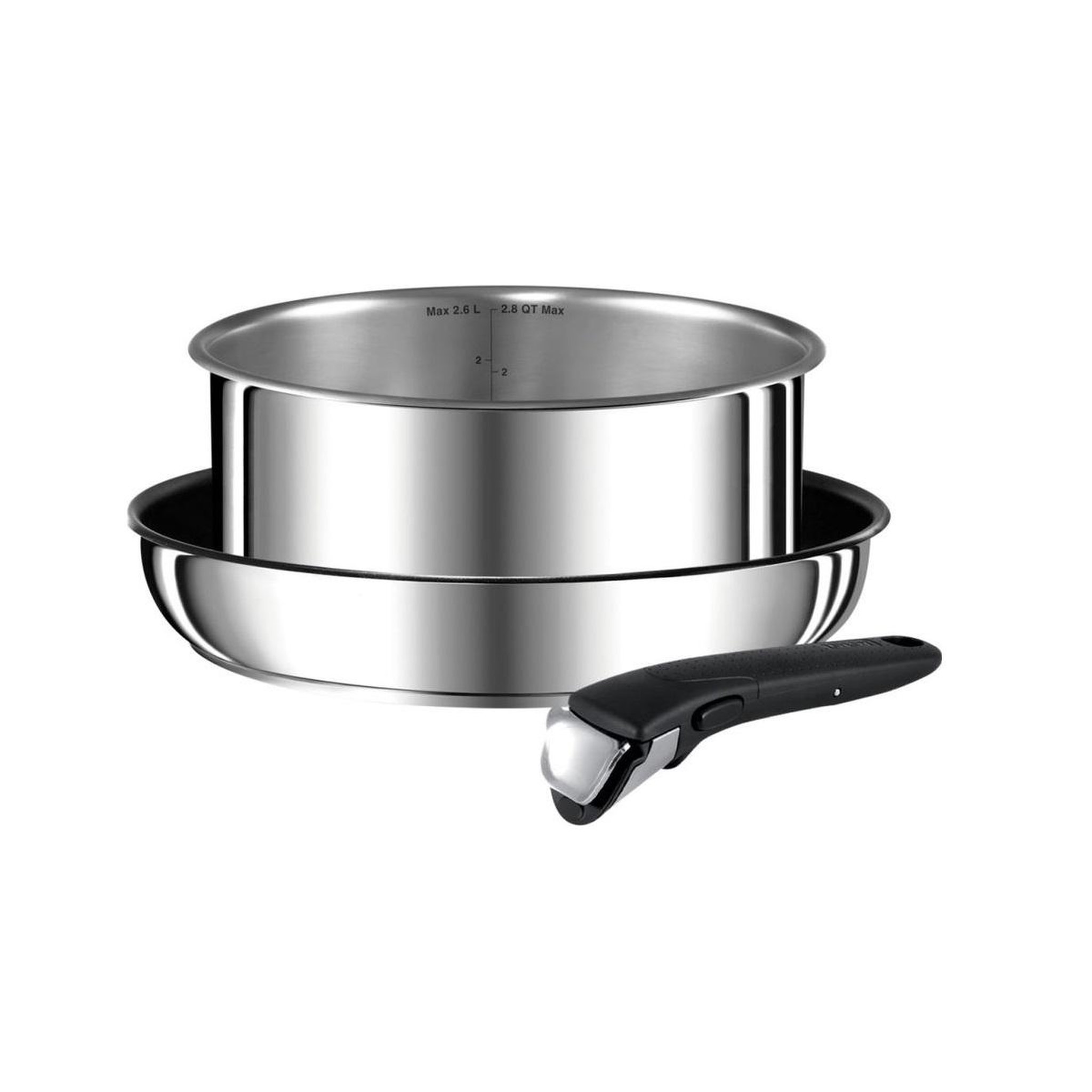 Voir la diapositive 1 : TEFAL Lot de poêle 24cm + casserole 20cm  + poignée - l9408672