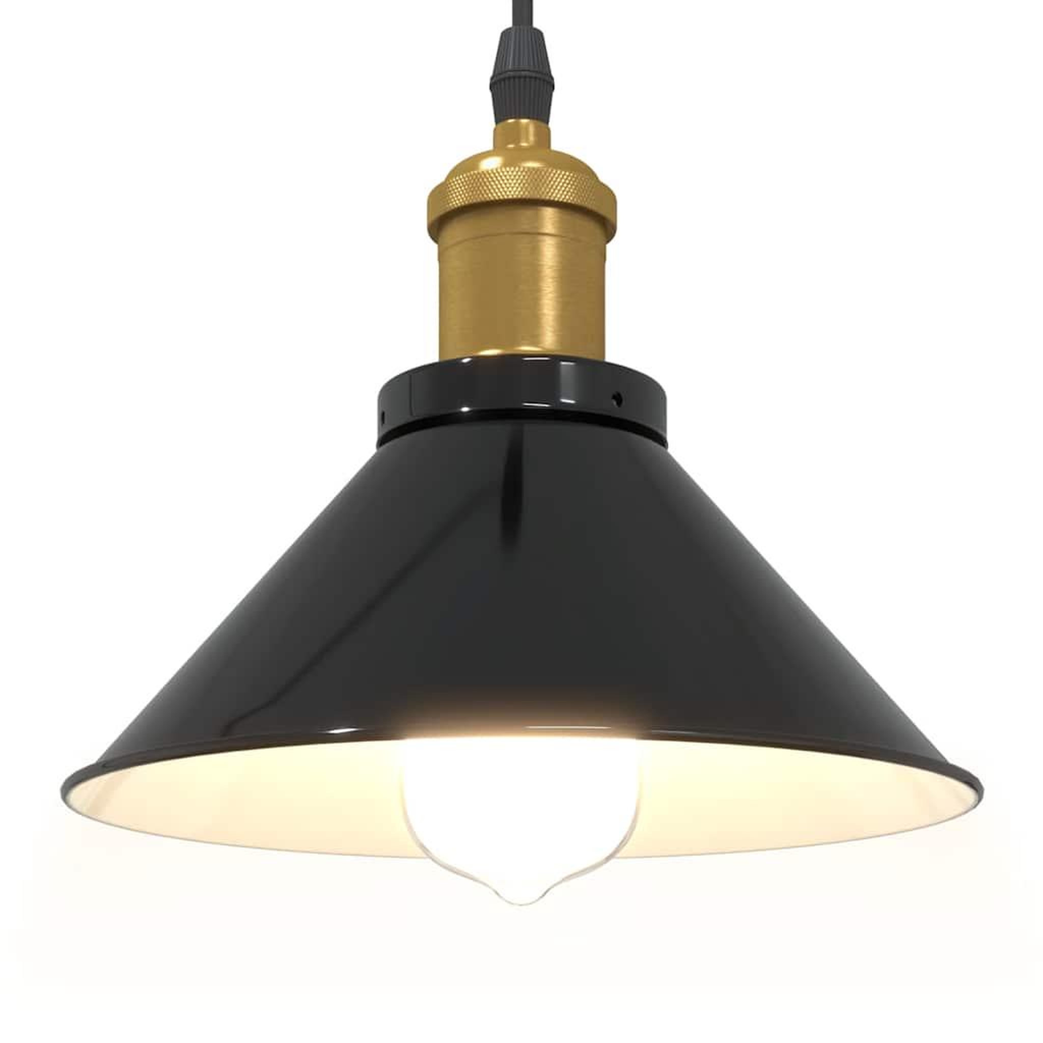 Voir la diapositive 5 : VIDAXL Lampe suspendue reglable hauteur E27 noir brillant Ø22 cm metal