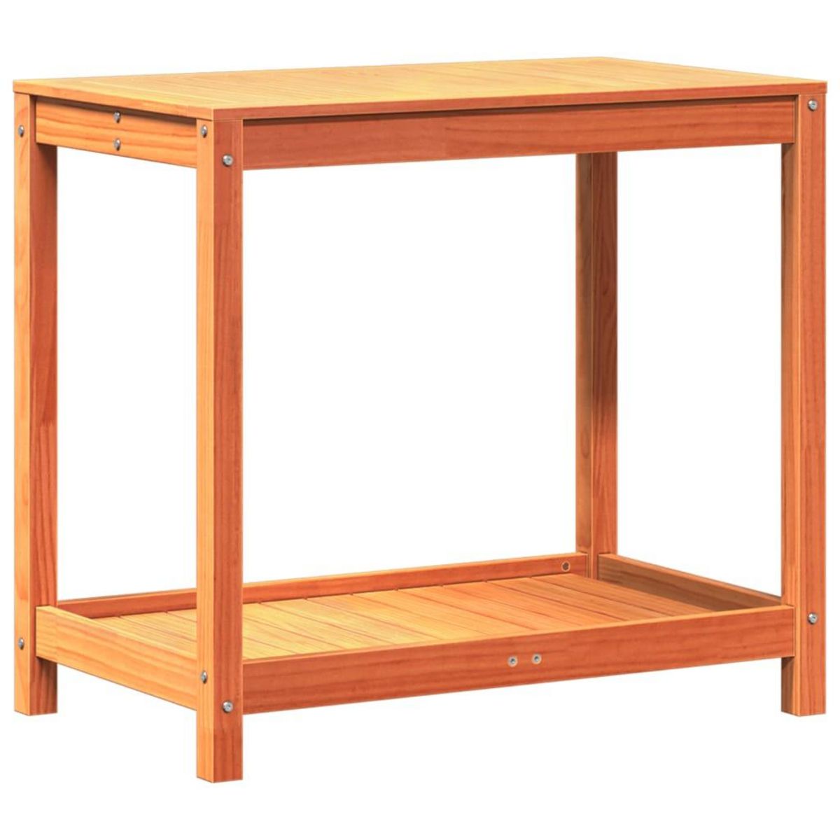 VIDAXL Table de rempotage avec etagere cire marron bois massif de pin