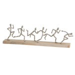 Paris Prix Statuette Déco  6 Coureurs  67cm Naturel & Argent