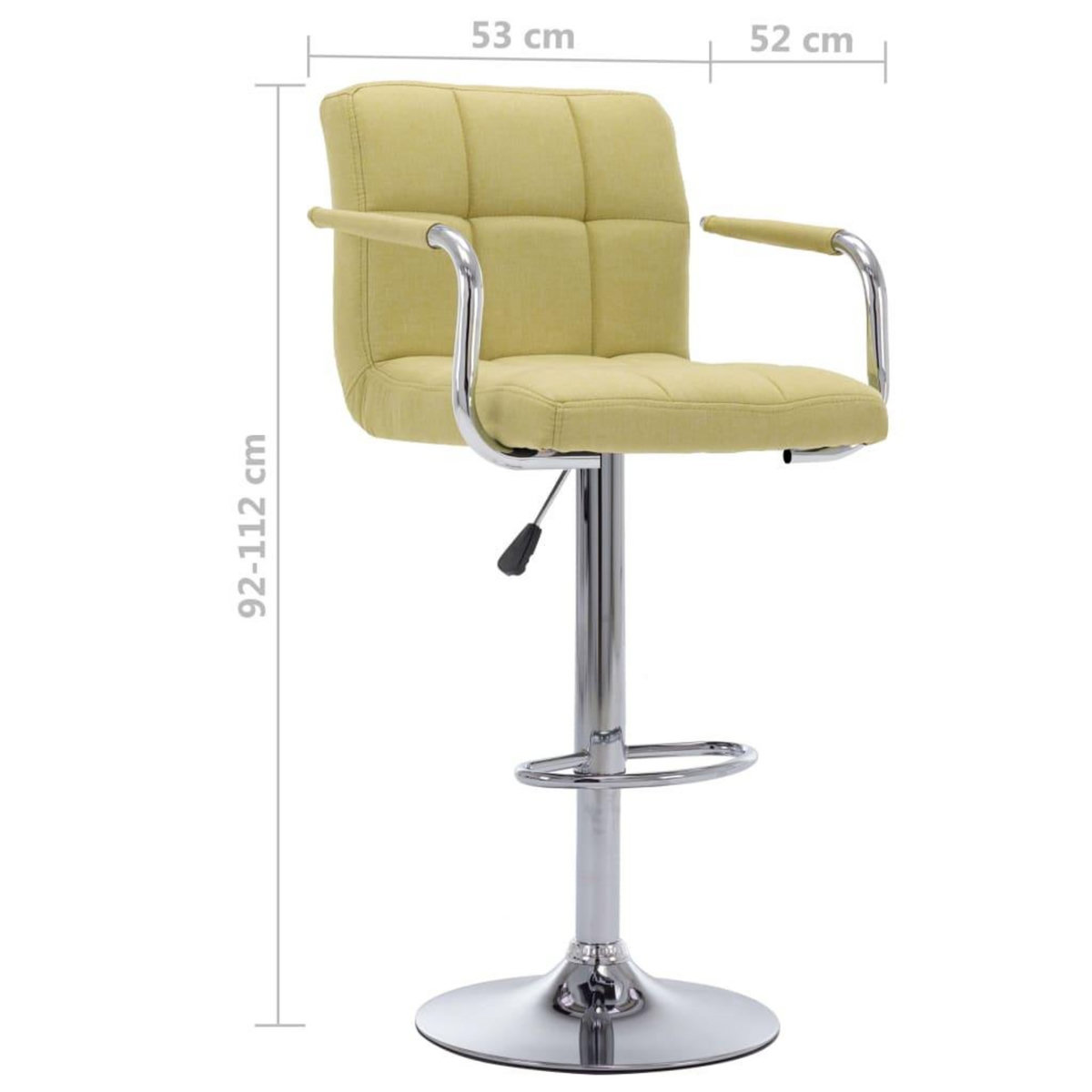 VIDAXL Chaise de bar Vert Tissu