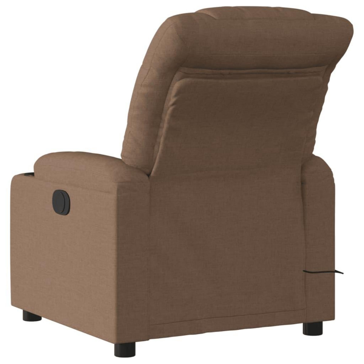 VIDAXL Fauteuil inclinable de massage electrique marron tissu
