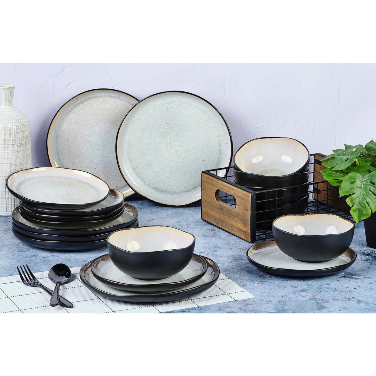 BJORN Service Les Essentiels IRIS - 18 pièces - Blanc ivoire