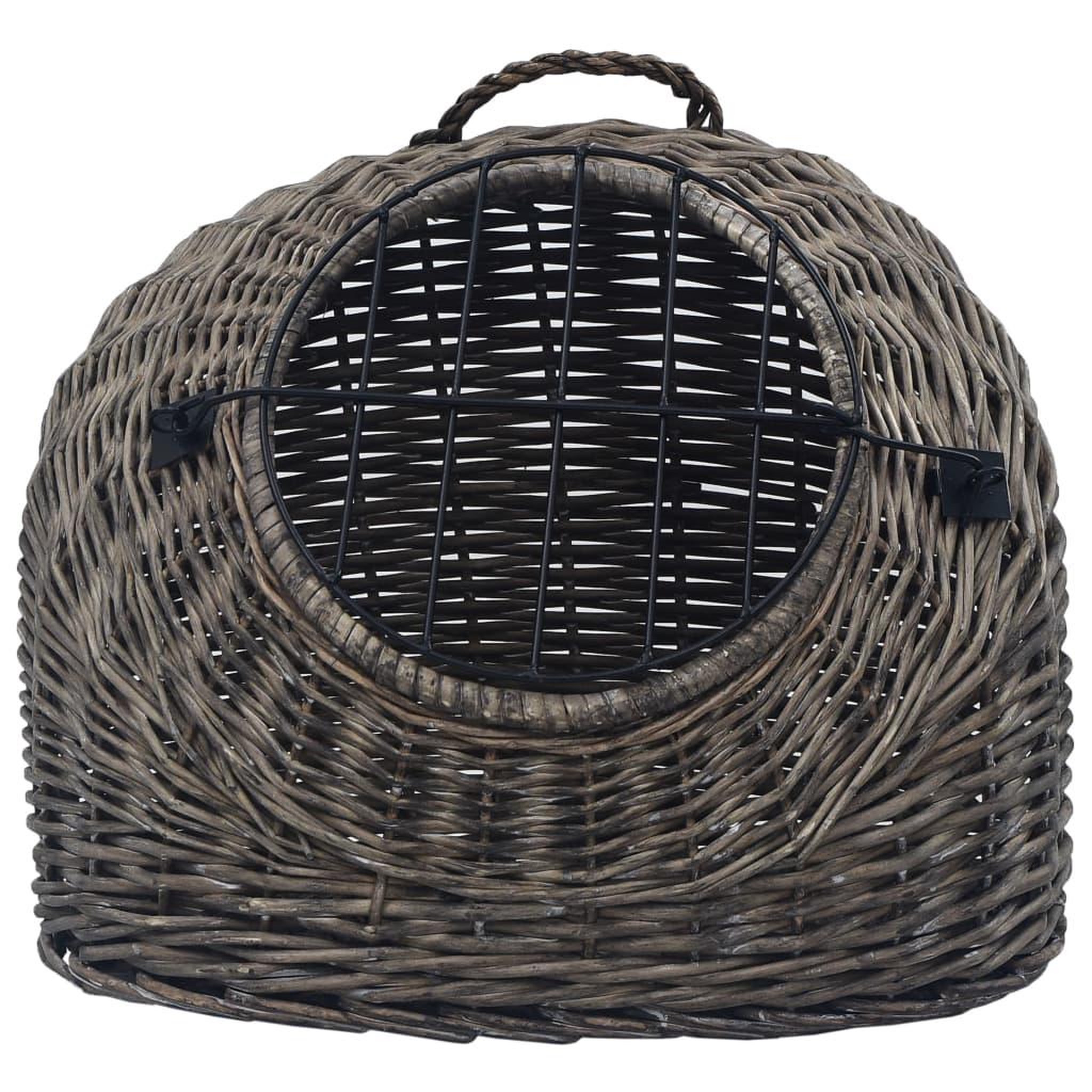 Voir la diapositive 4 : VIDAXL Cage de transport pour chats Gris 60x45x45 cm Saule naturel