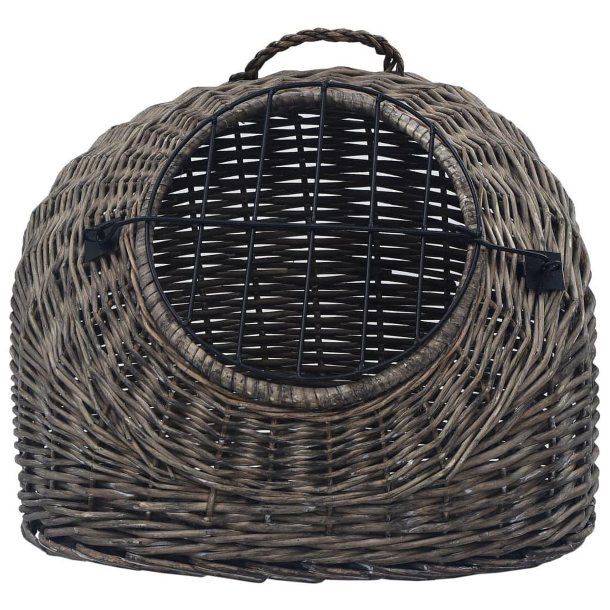VIDAXL Cage de transport pour chats Gris 60x45x45 cm Saule naturel