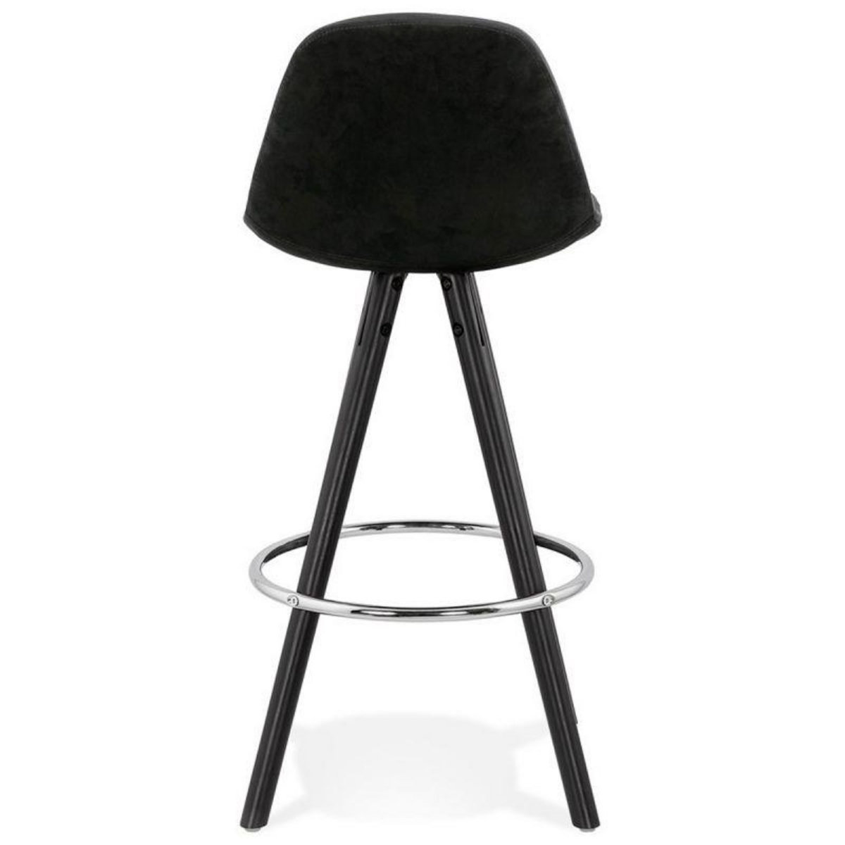 Paris Prix Tabouret de Bar Velours & Bois  Vinea  87cm Noir