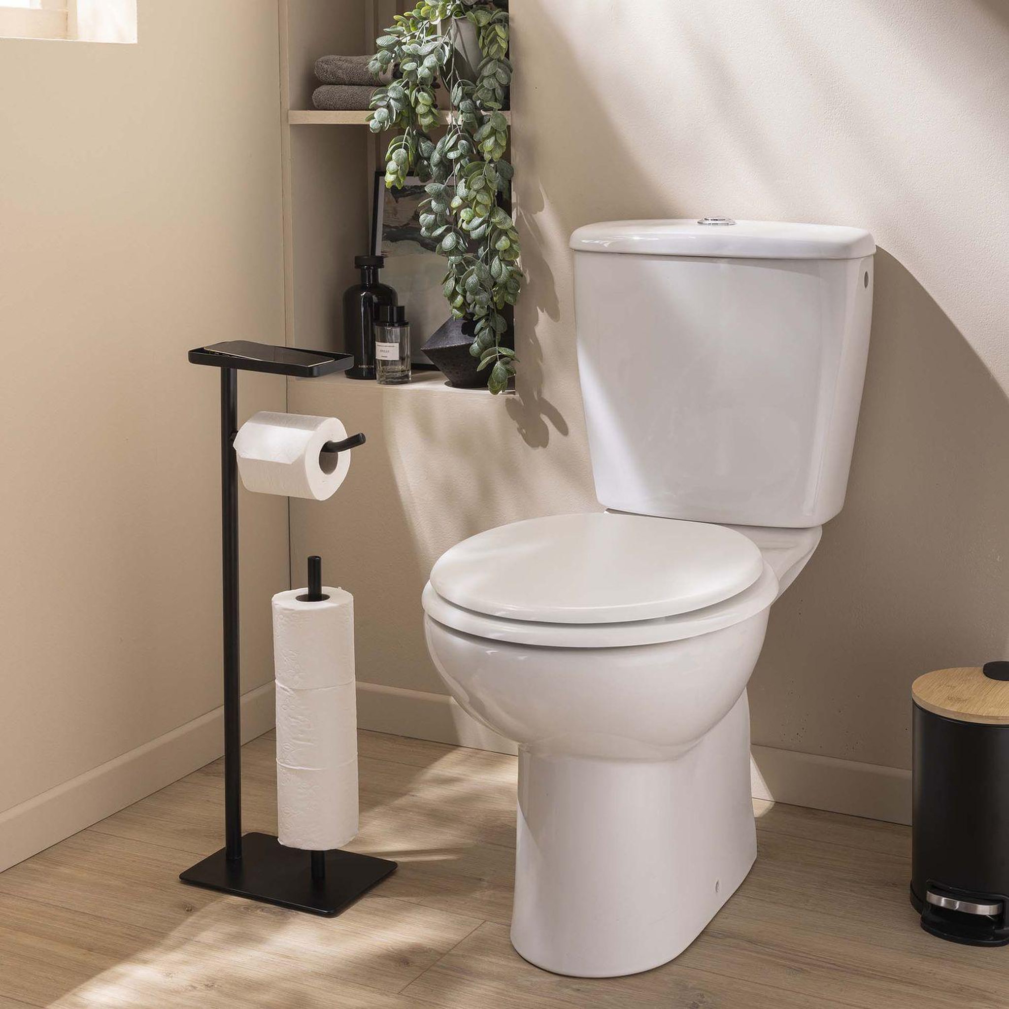 Voir la diapositive 2 : DOUCEUR D'INT�RIEUR Dérouleur de papier wc avec porte-téléphone - noir