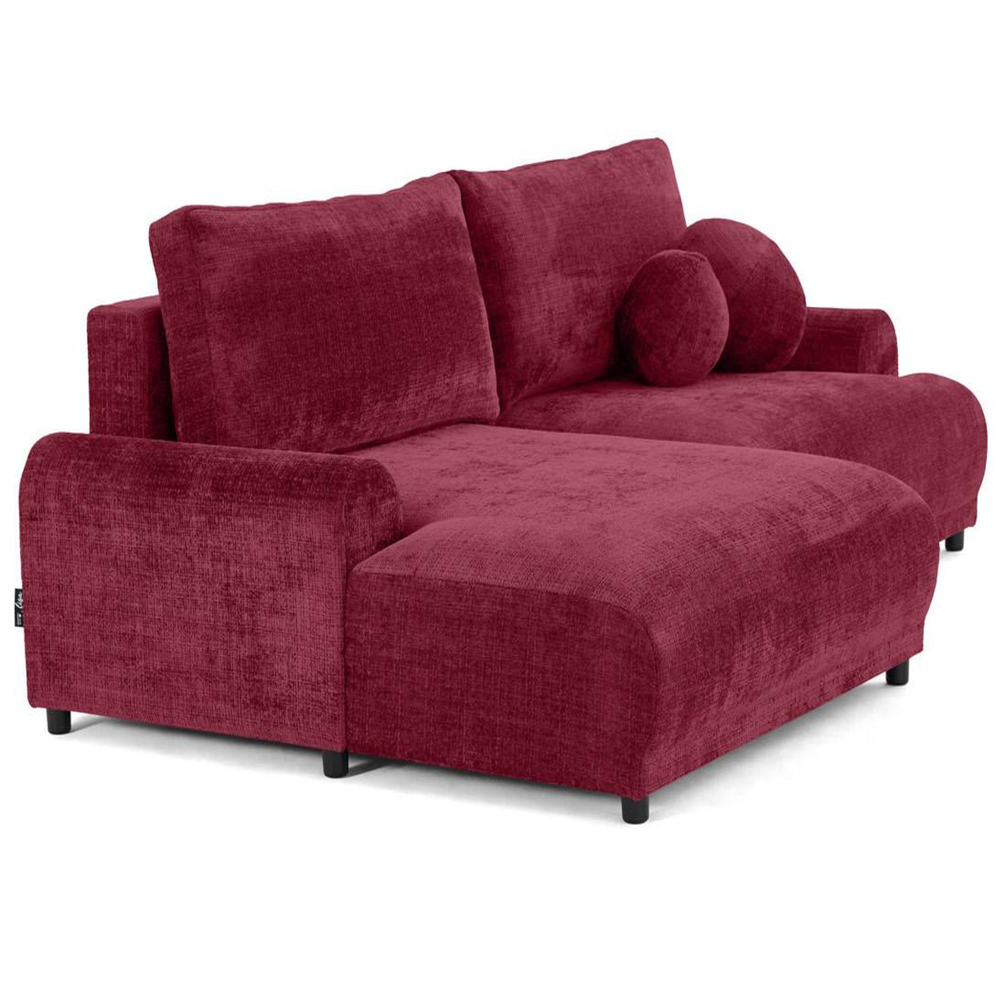 Voir la diapositive 5 : LISA DESIGN Nelly - canapé d'angle gauche 4 places convertible avec coffre en velours texturé