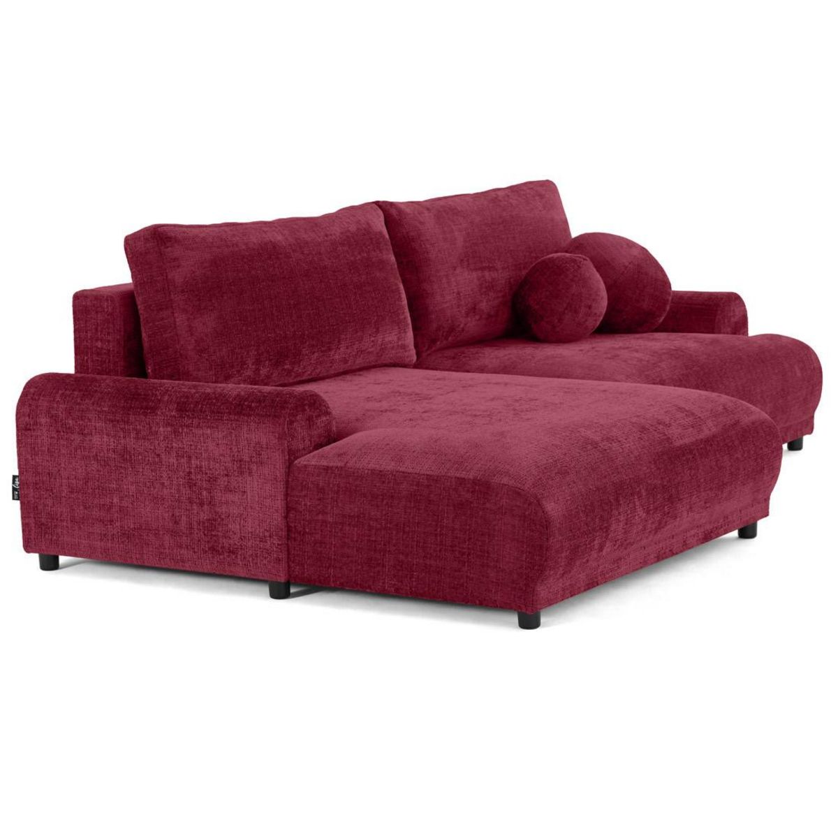 LISA DESIGN Nelly - canapé d'angle gauche 4 places convertible avec coffre en velours texturé