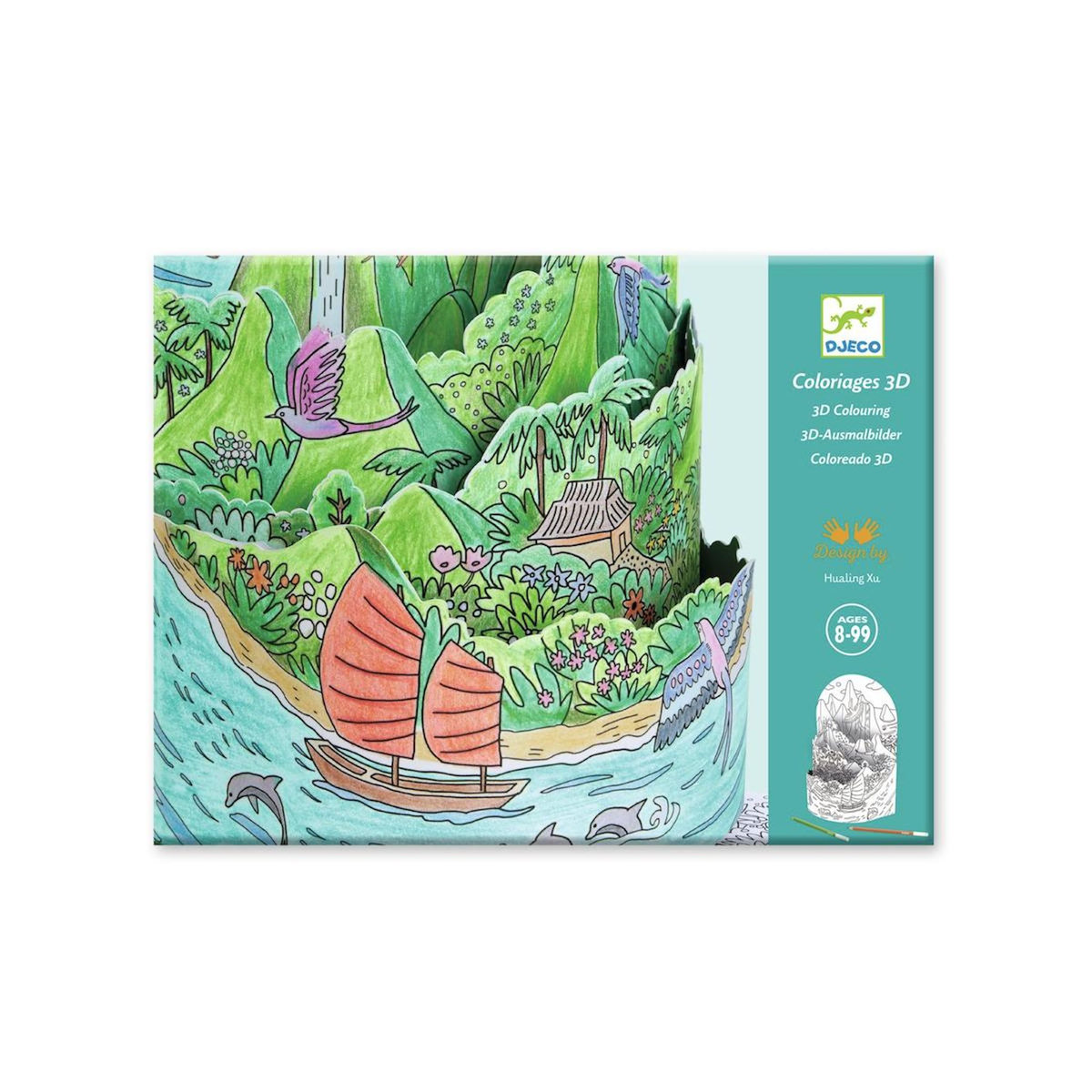 Djeco Coloriages 3D - Au sommet de mon ile -