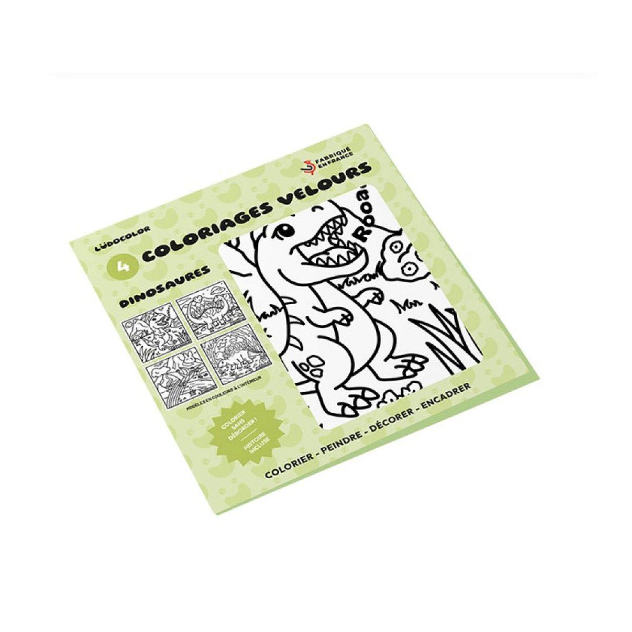 LUDOCOLOR Lot de 4 coloriages velours dinosaures
