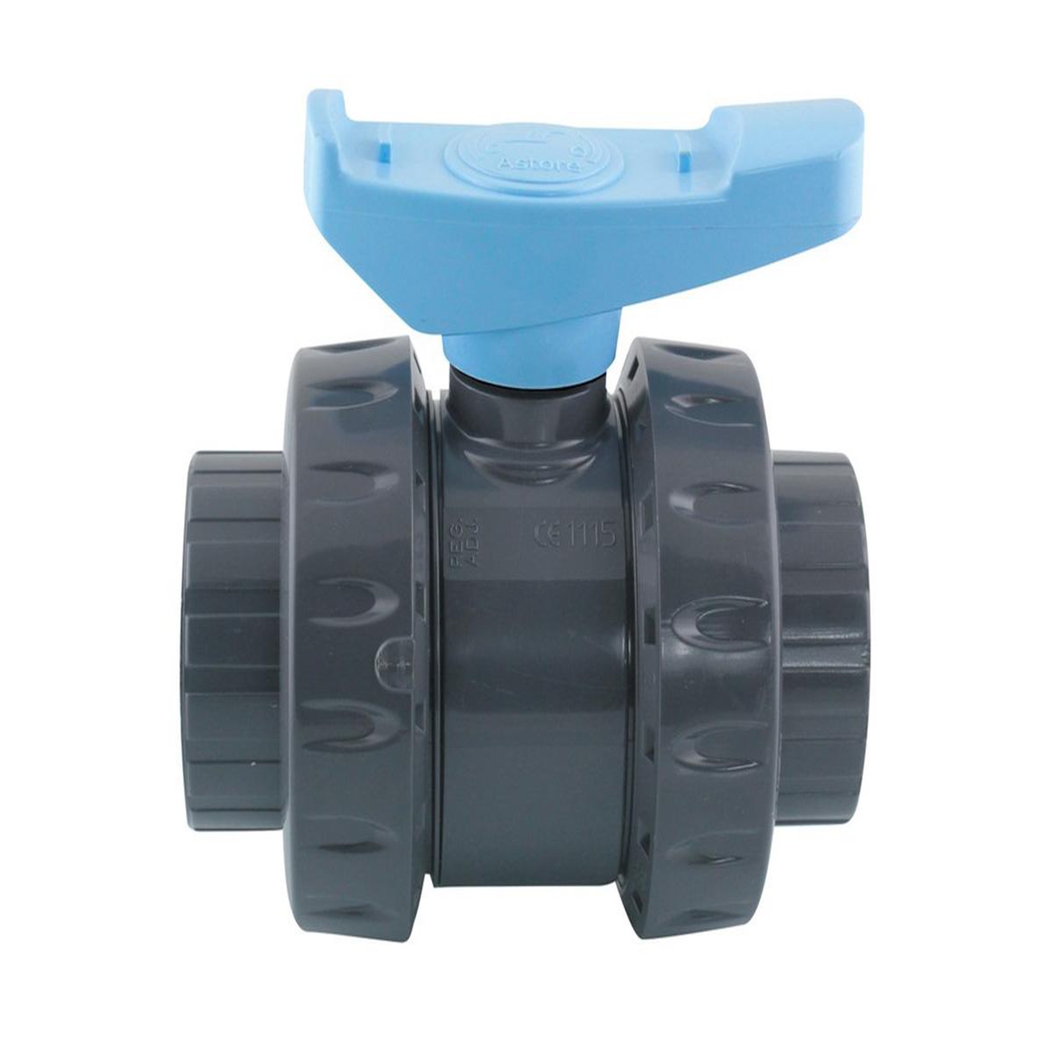 JARDIDECO Vanne double union poignée bleue PVC pression Astore Ø 63 mm - Fitt