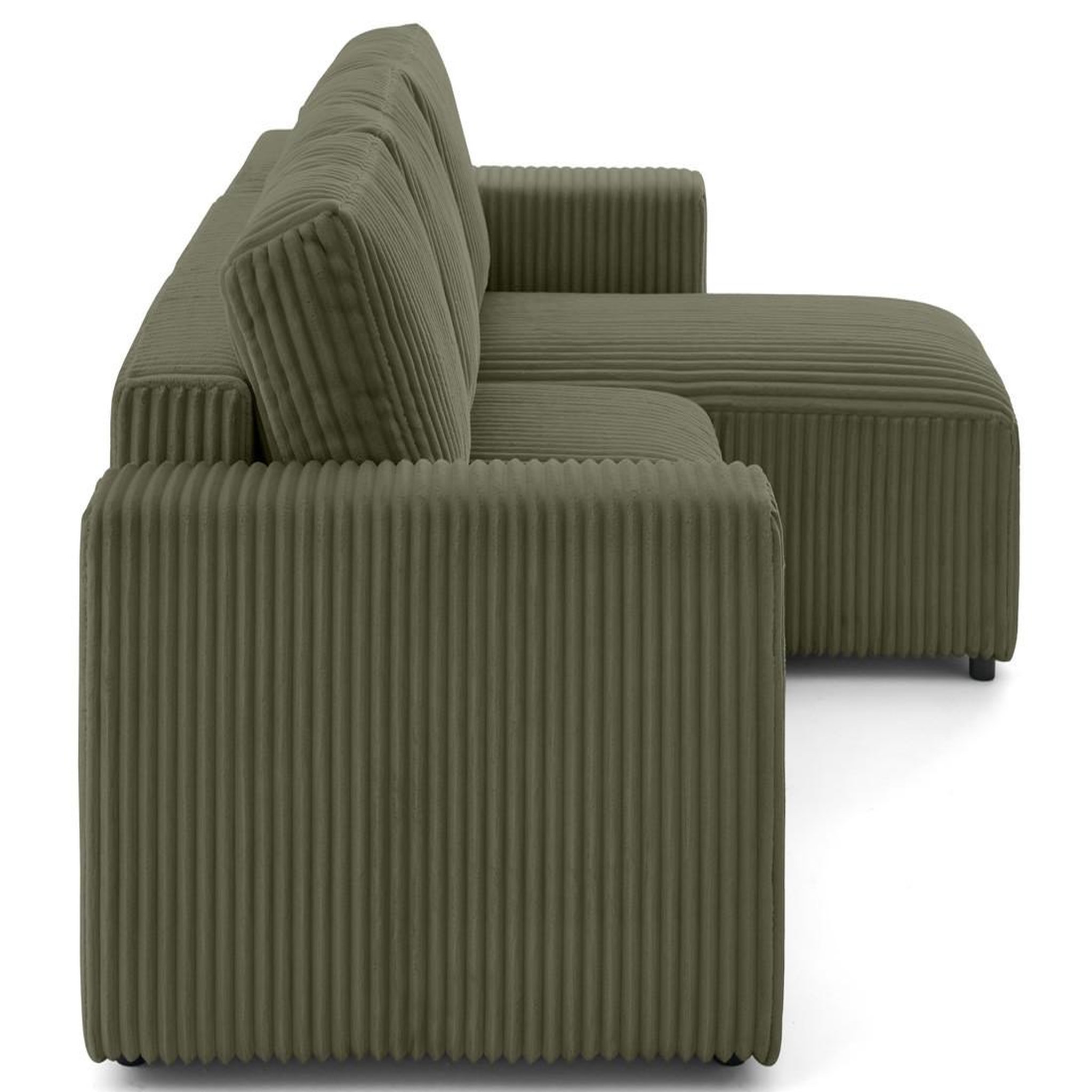Voir la diapositive 6 : LISA DESIGN Livy - canapé d'angle réversible 4 places convertible avec coffre en velours côtelé grosses côtes