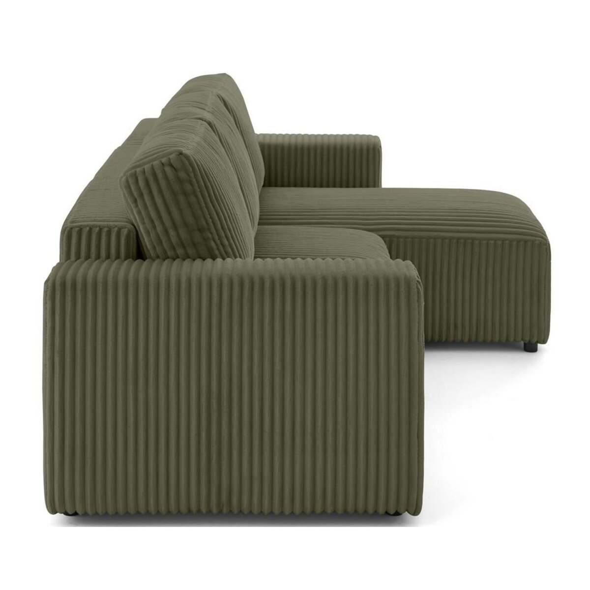 LISA DESIGN Livy - canapé d'angle réversible 4 places convertible avec coffre en velours côtelé grosses côtes