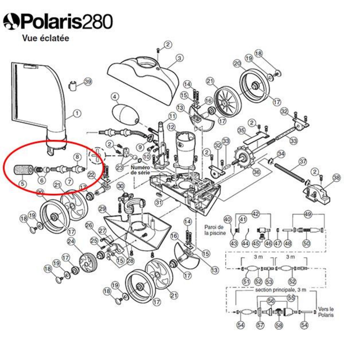 Polaris Tentacule complète de rechange pour polaris 180/280/380 - b5