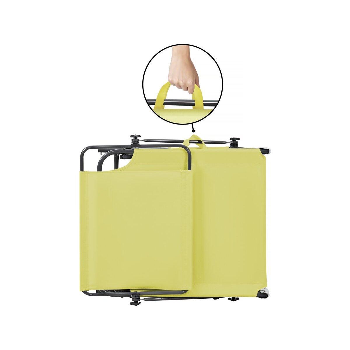 Habitat et Jardin Bain de soleil pliable  Lazy  - Avec pare soleil - Jaune