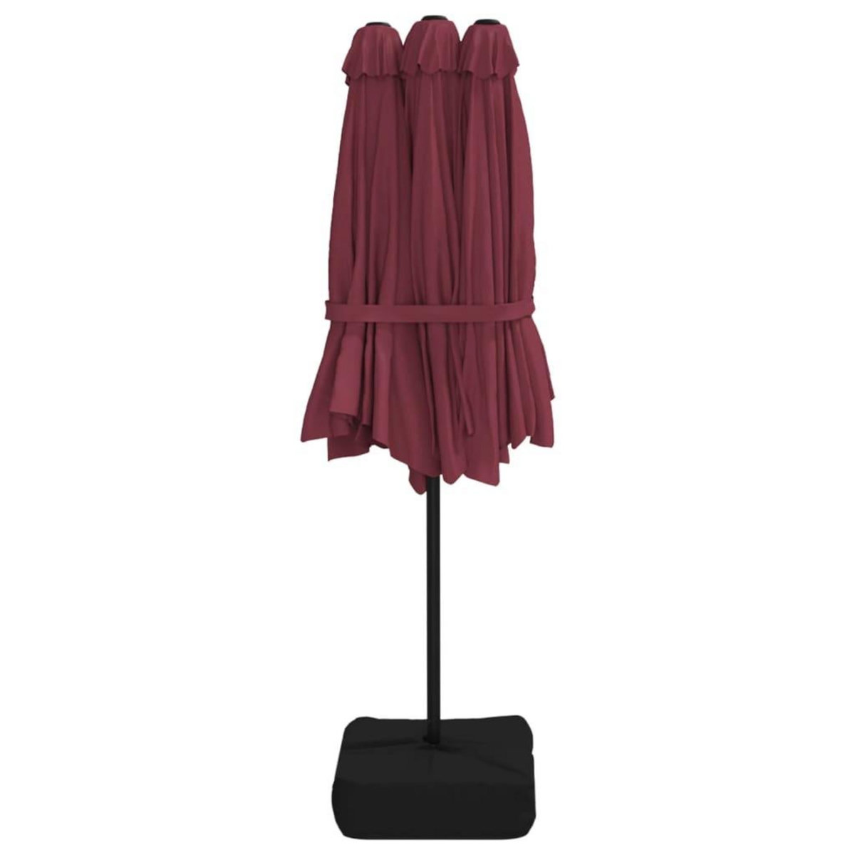 VIDAXL Parasol de jardin a double tete rouge bordeaux 449x245 cm