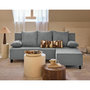 Voir la diapositive 1 : BEST MOBILIER Gloria - canapé d'angle réversible 4 places convertible avec coffre en tissu texturé