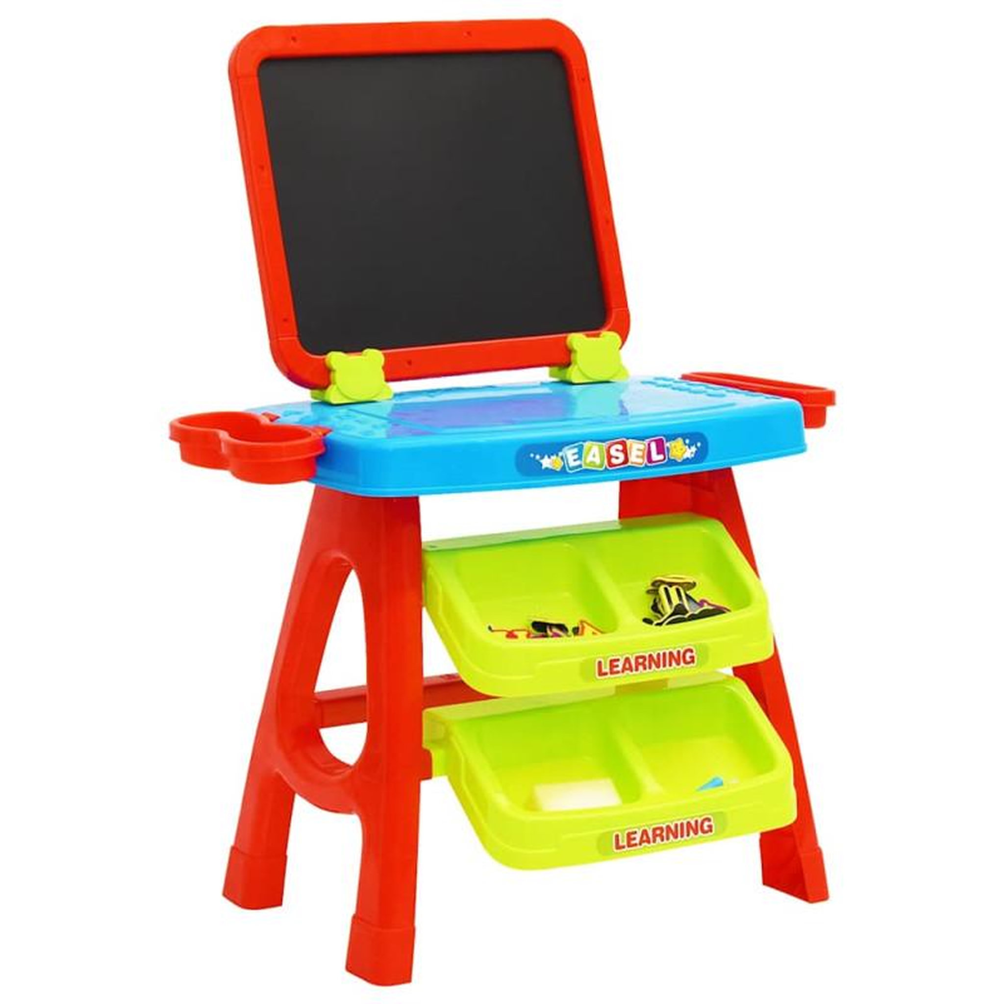 Voir la diapositive 2 : VIDAXL Ensemble 3 en 1 de chevalet et bureau d apprentissage enfant