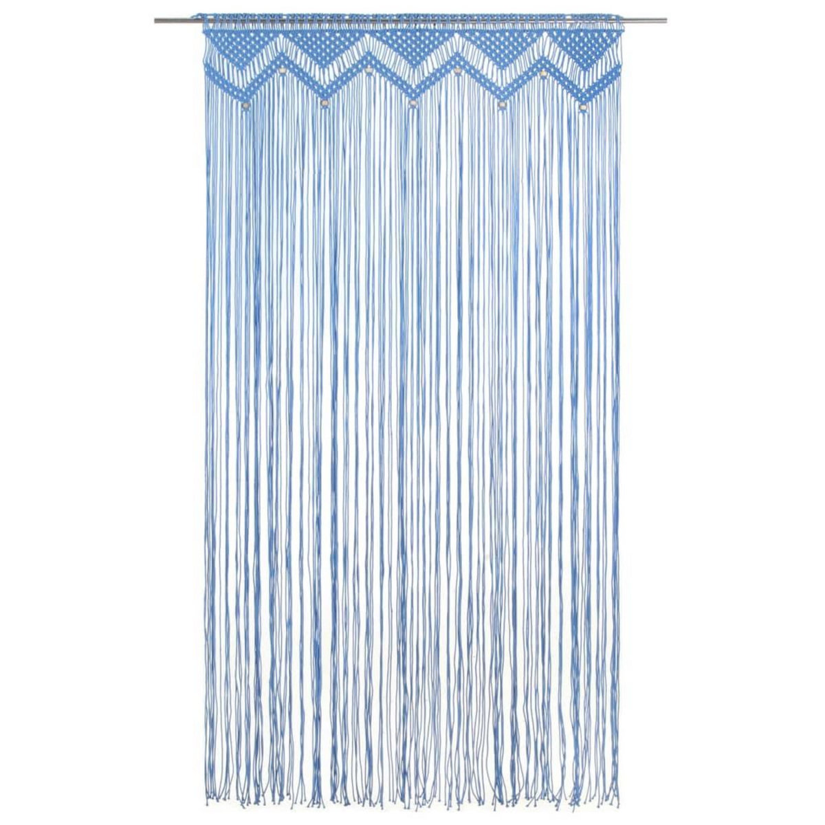 VIDAXL Rideau en macrame Bleu 140x240 cm Coton
