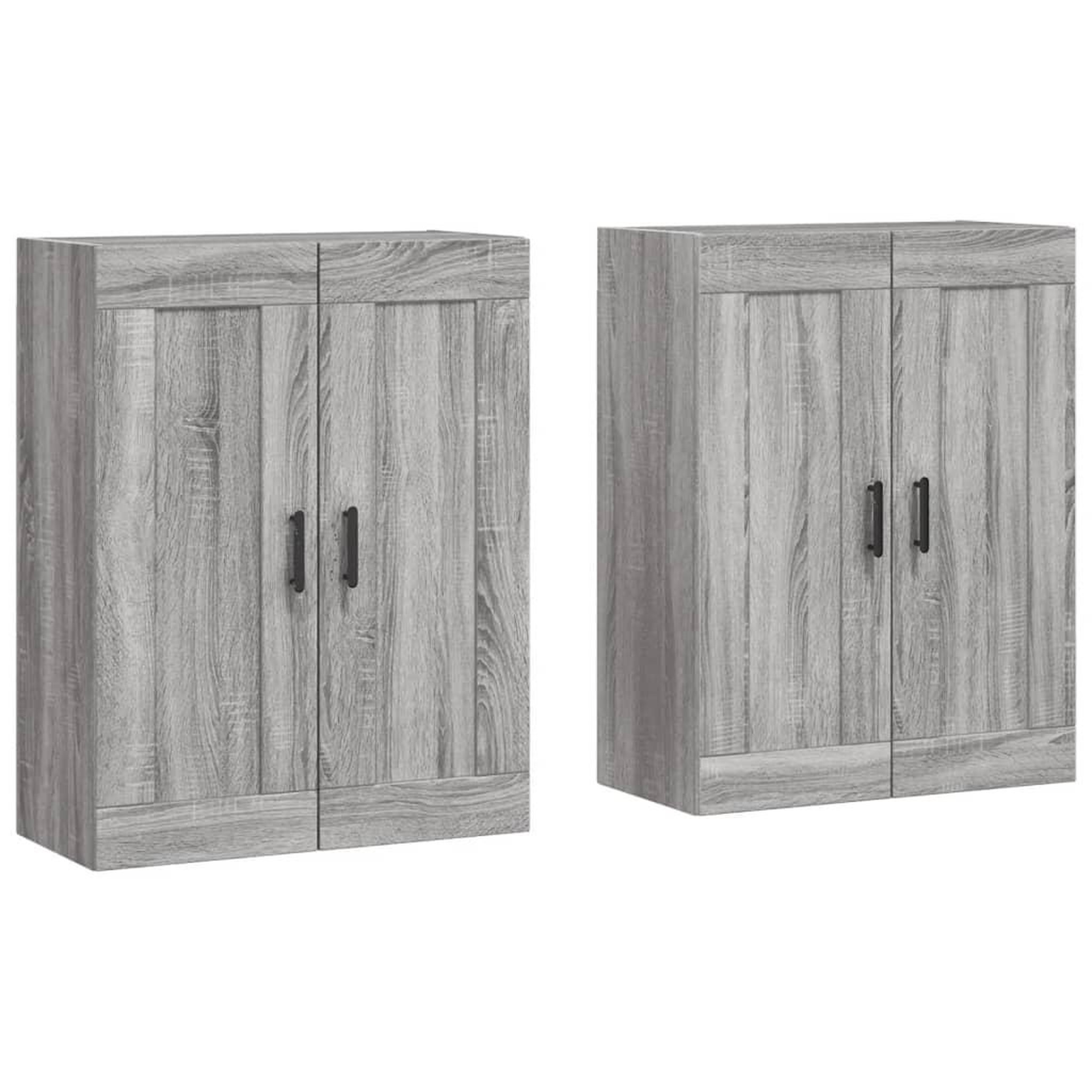 Voir la diapositive 2 : VIDAXL Armoires murales 2 pcs sonoma gris bois d'ingenierie