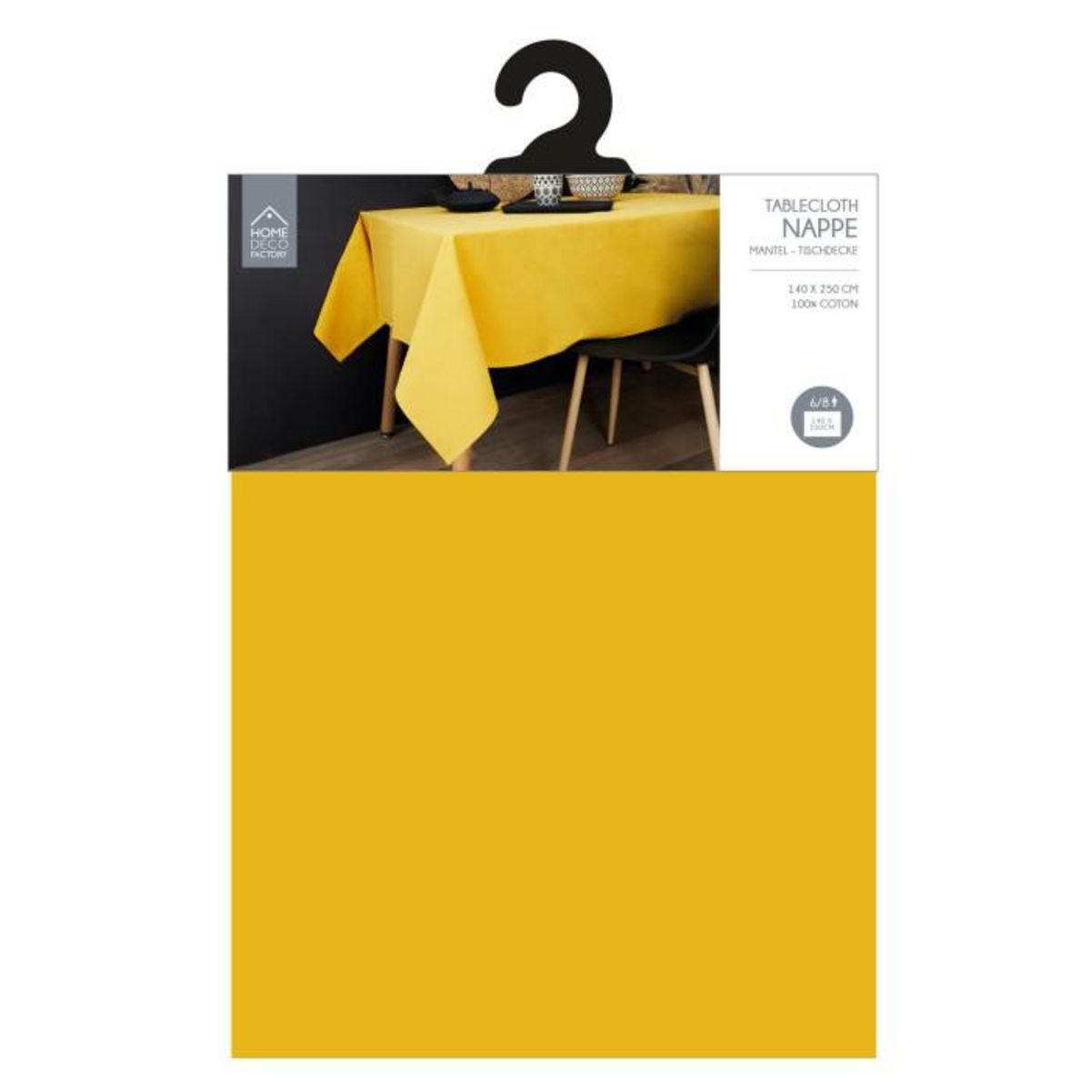 Paris Prix Nappe Rectangulaire  Alaba  140x250cm Jaune Moutarde