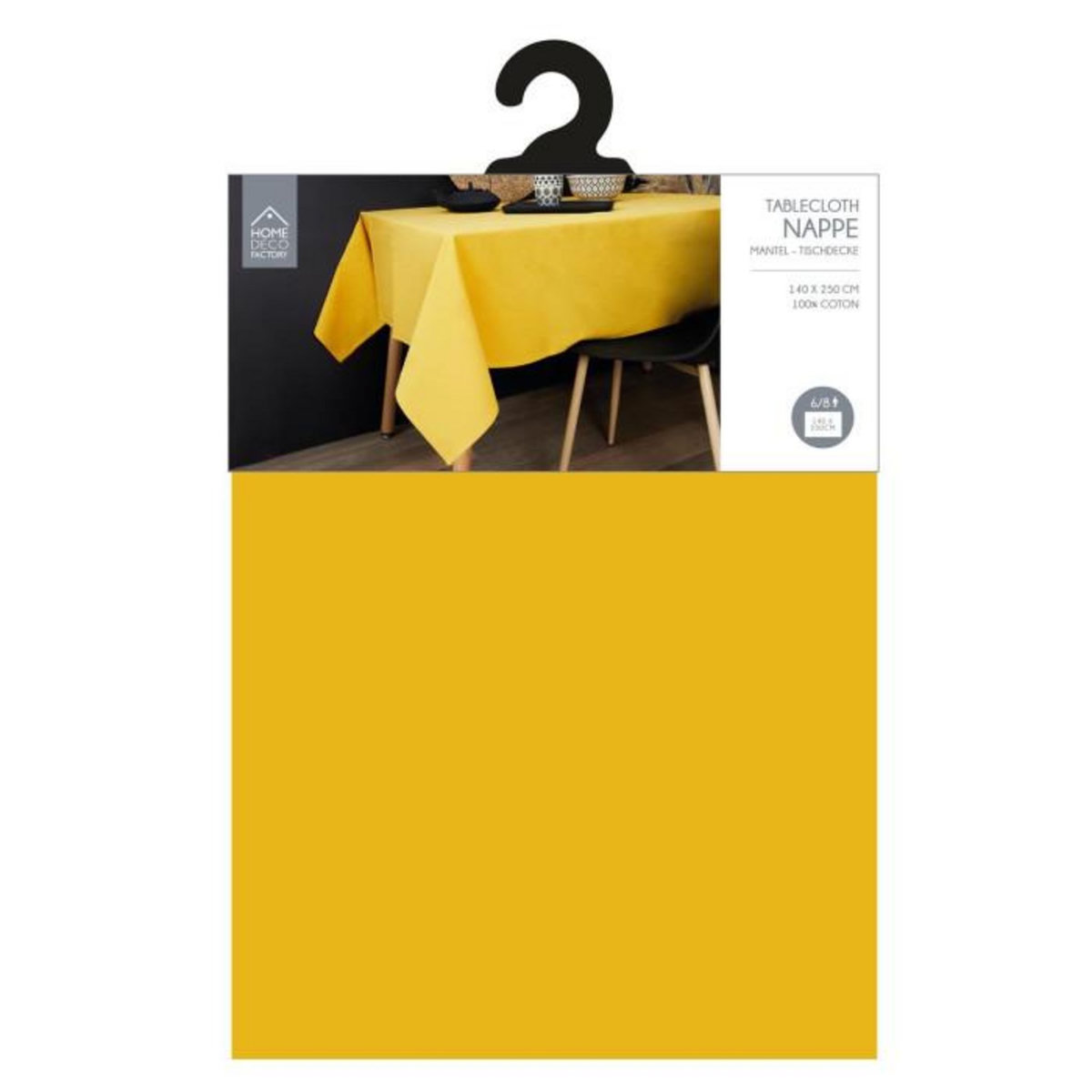 Paris Prix Nappe Rectangulaire  Alaba  140x250cm Jaune Moutarde