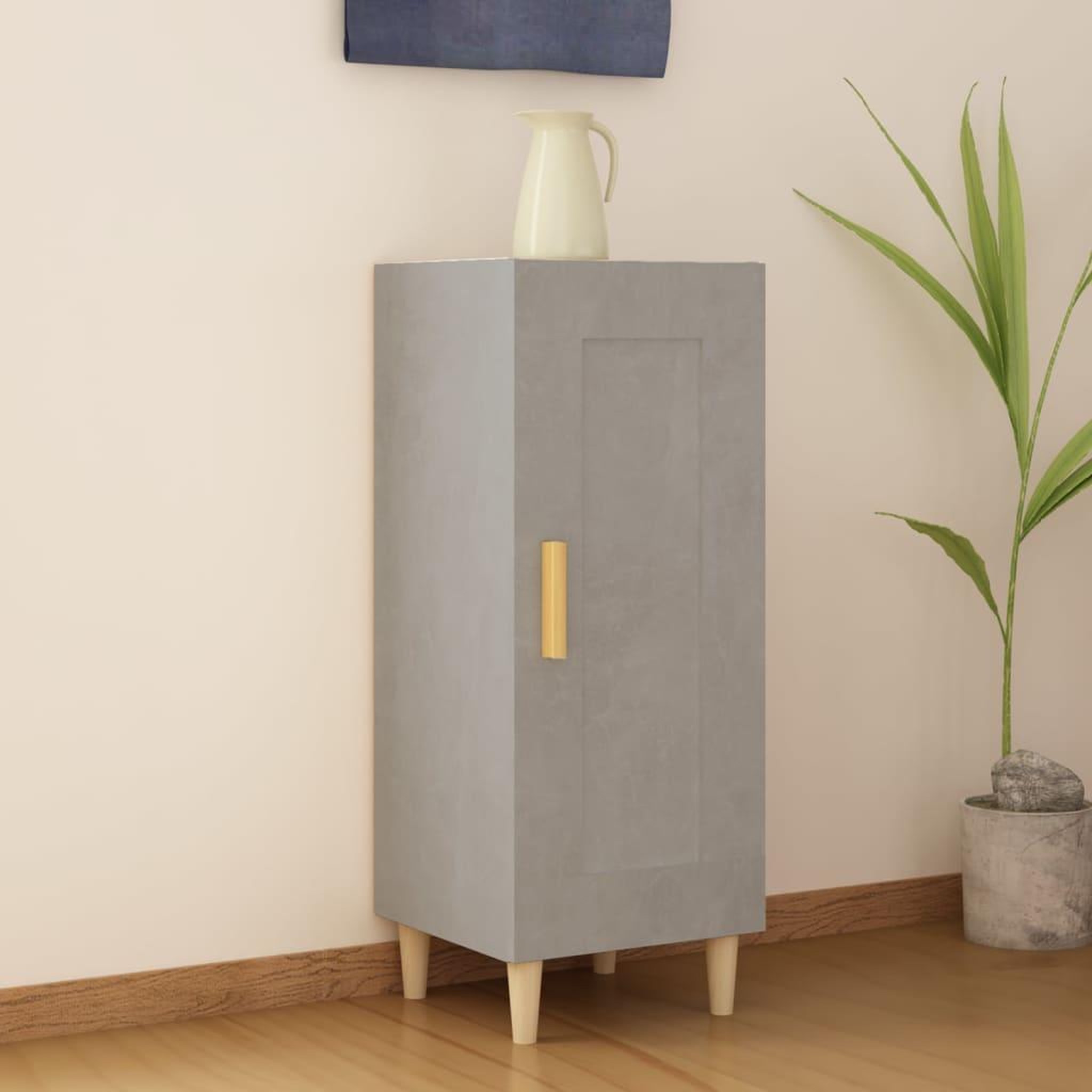 Voir la diapositive 1 : VIDAXL Buffet Gris beton 34,5x34x90 cm Bois d'ingenierie
