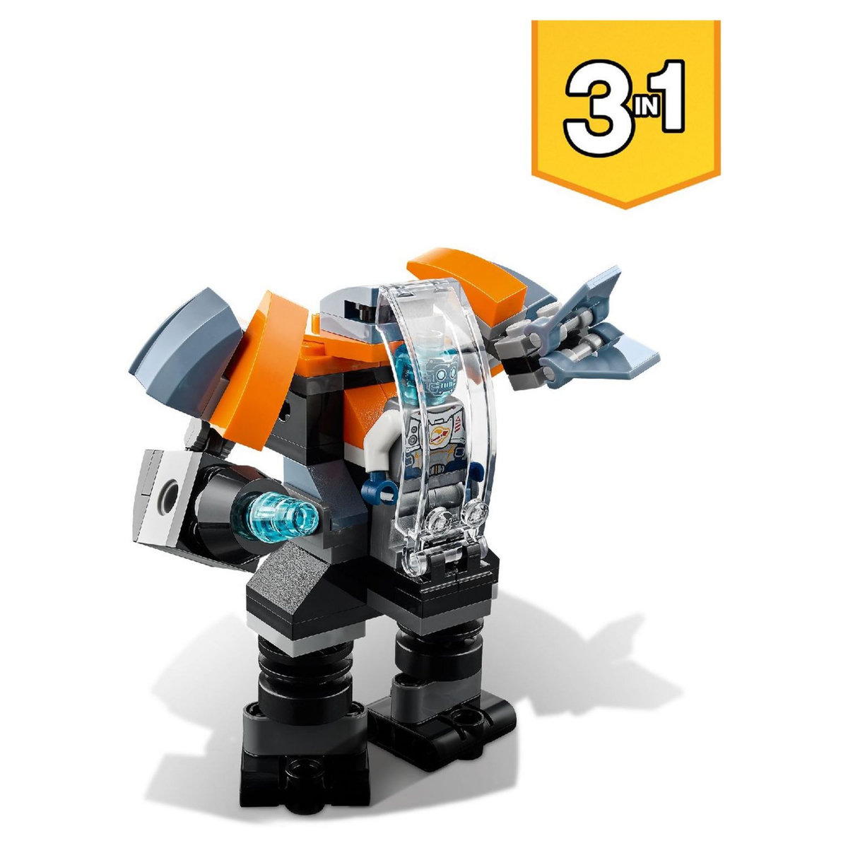 LEGO Creator 31111 - Le cyber drone, Jouet de Construction de l&rsquo;Espace, Robot, Scooter et Minifigure