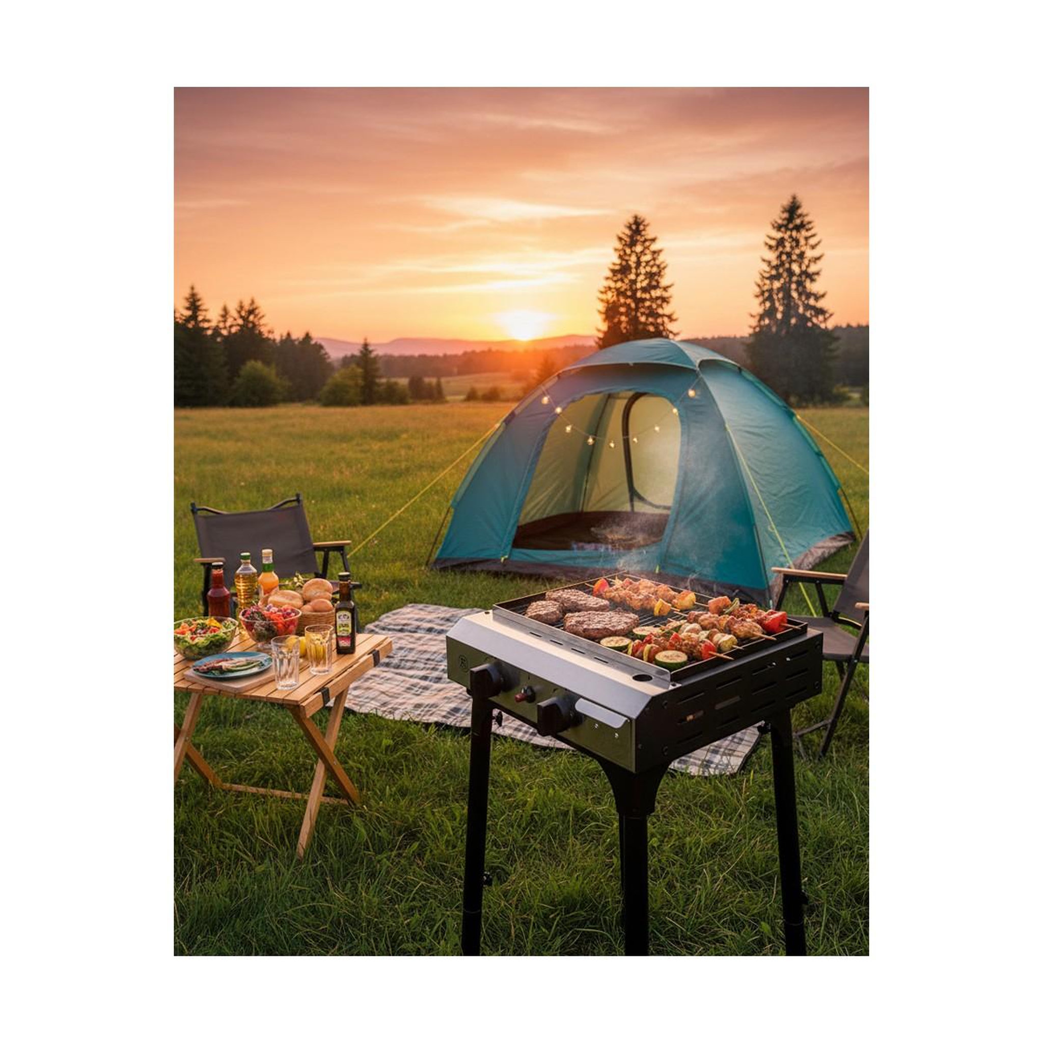 Voir la diapositive 5 : INTEC Plancha à gaz 4800w modulable 3 hauteurs 2 bruleurs allumage piezo - plaque de cuisson céramique 42x36cm intec