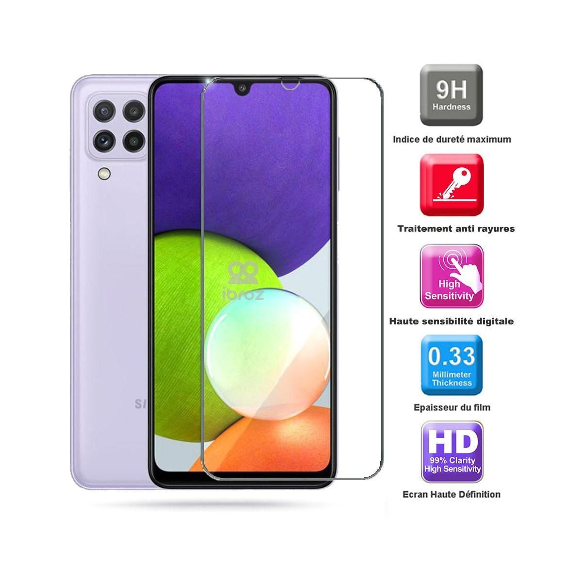 IBROZ Protège écran Samsung A22 4G Verre trempe x3