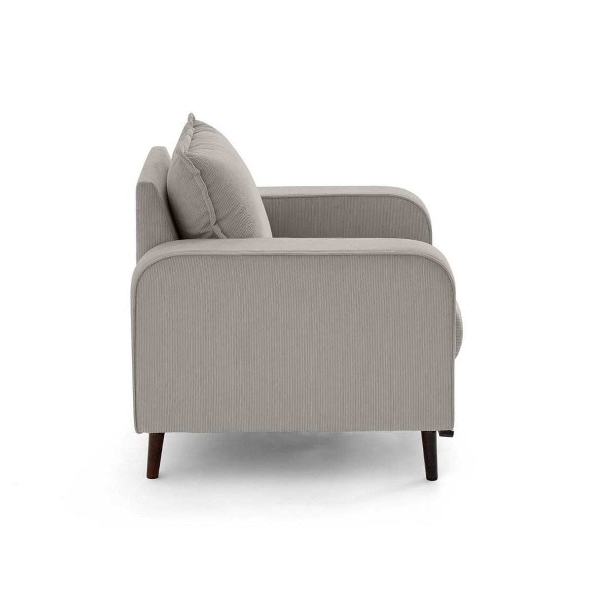 LISA DESIGN Albane - fauteuil en velours côtelé pieds bois foncé