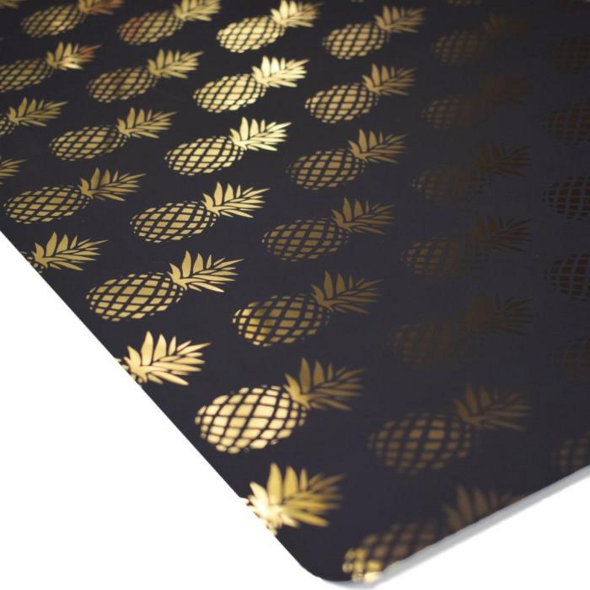 Paris Prix Set de Table Métallisé  Ananas Gold  28x43cm Noir