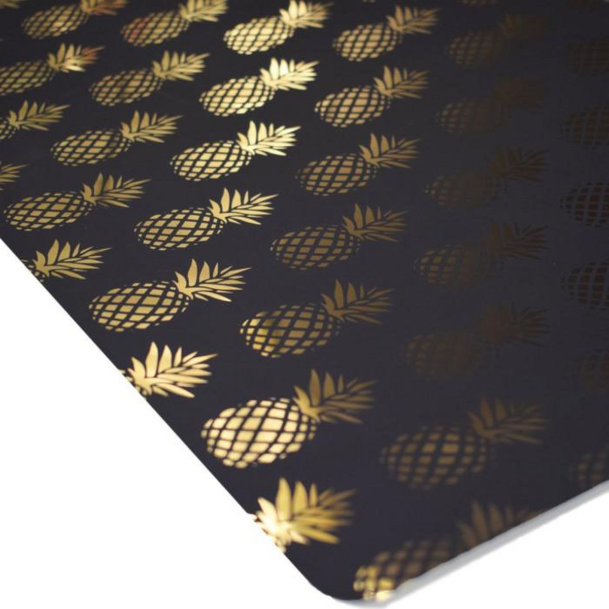 Paris Prix Set de Table Métallisé  Ananas Gold  28x43cm Noir