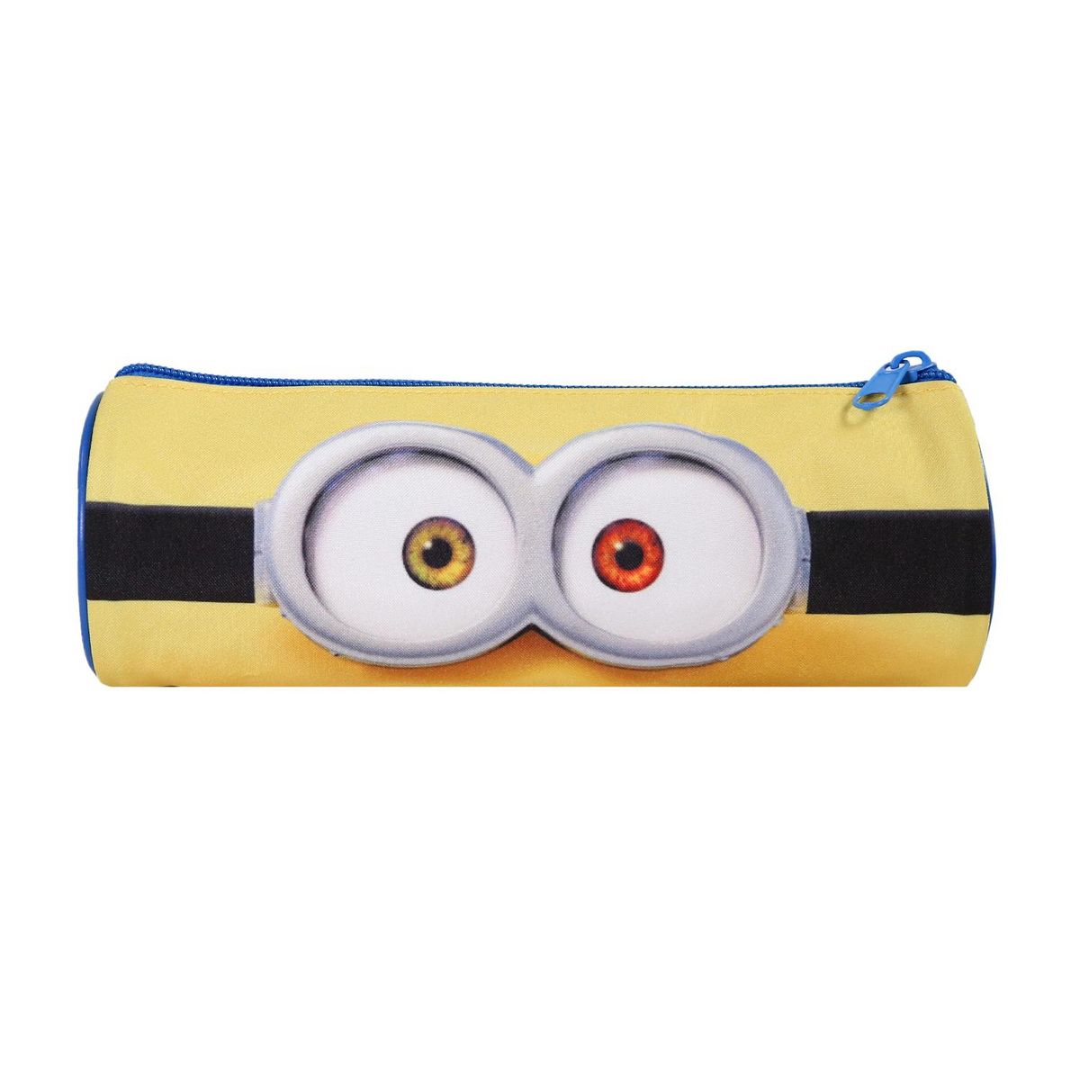 Bagtrotter Bagtrotter - Les Minions - Trousse Scolaire Ronde - Jaune - 1 Compartiment Zippé - 22x7x7cm - Matière Polyester - Accessoire et Papeterie Scolaire