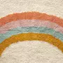 Atmosphera Kids Tapis enfant rectangulaire à pompons Arc en ciel - 100 x 150 cm - Multicolore