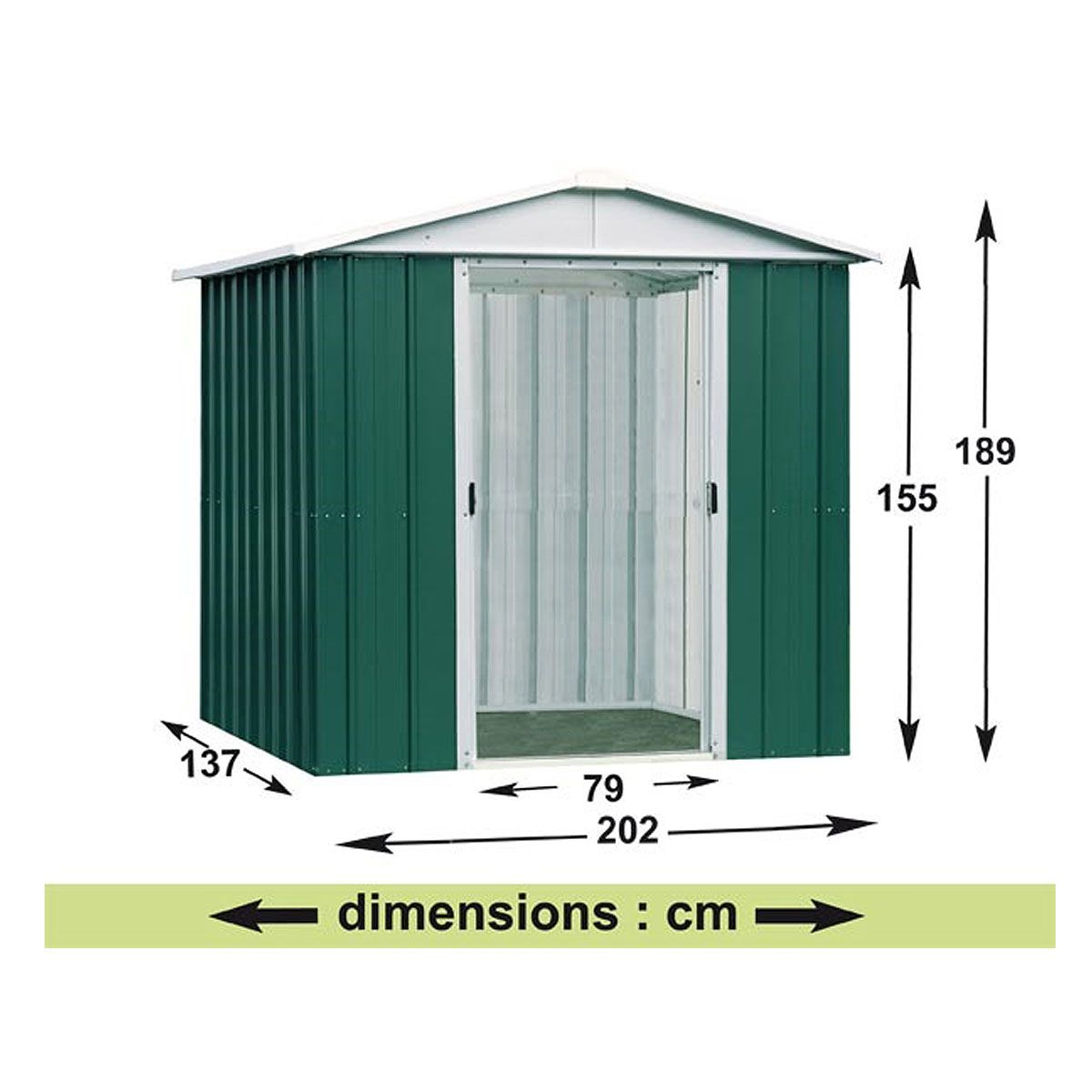 Yardmaster Abri de jardin métal - 2,2m² - KUMLA
