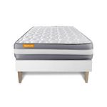 SEPTNUITS Matelas + sommier kit blanc Memo Plus Mémoire de forme. Coloris disponibles : Blanc