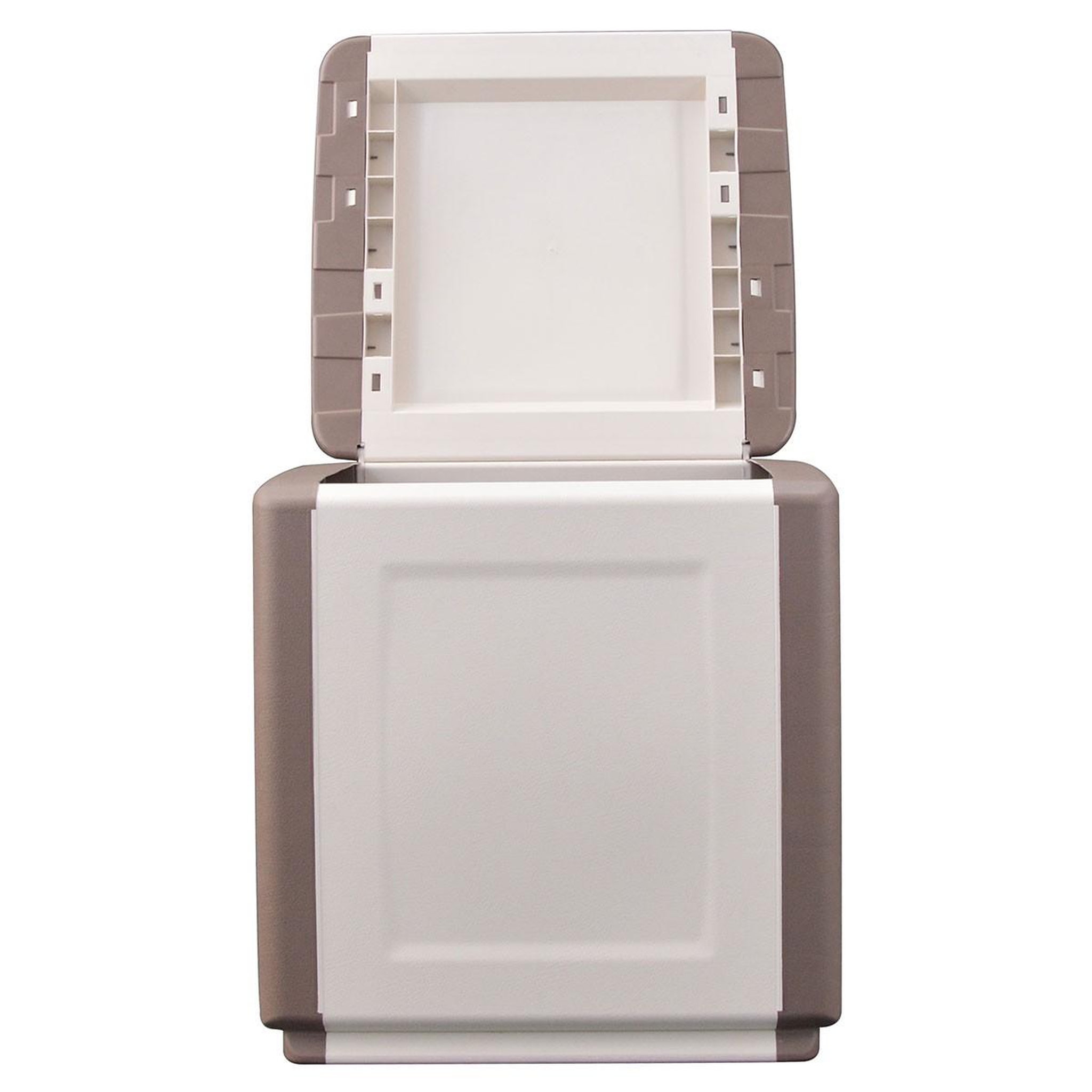 Voir la diapositive 3 : INTEC Coffre de rangement 130L Beige/Taupe 54 x 53 x H57cm Poignées de transport polypropylène INTEC