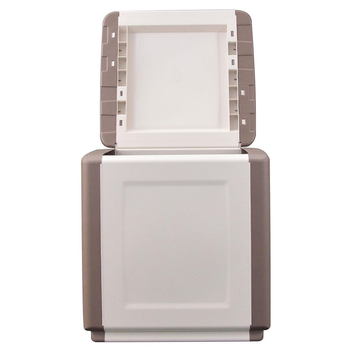 INTEC Coffre de rangement 130L Beige/Taupe 54 x 53 x H57cm Poignées de transport polypropylène INTEC