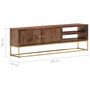 Voir la diapositive 6 : VIDAXL Meuble TV 138x30x46 cm Bois massif de manguier
