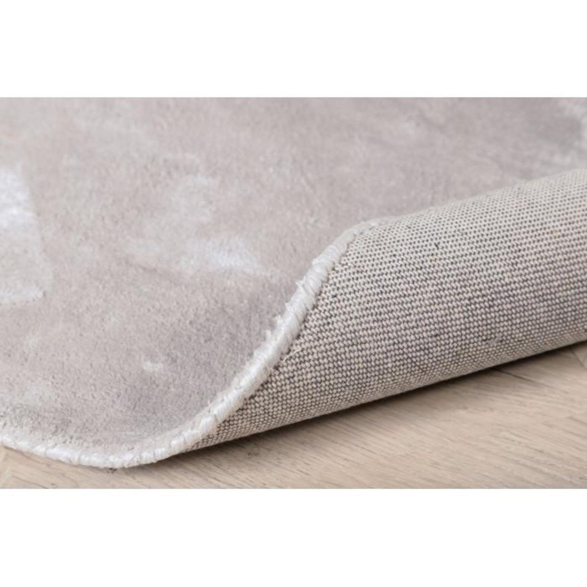 Paris Prix Tapis Déco Rond  Indra  200cm Argent