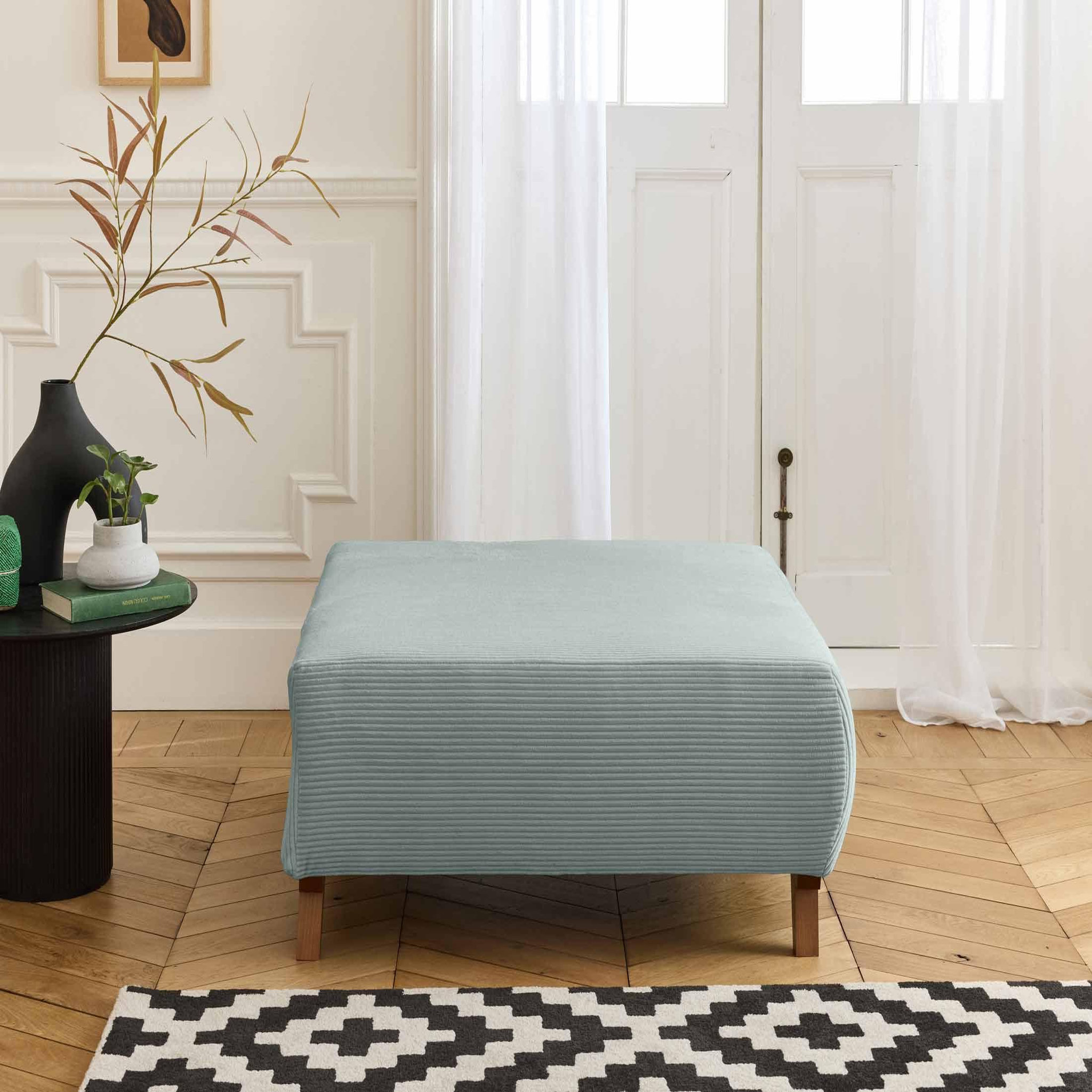 Voir la diapositive 2 : BEST MOBILIER Cristal - pouf modulable - 95 cm - en velours côtelé