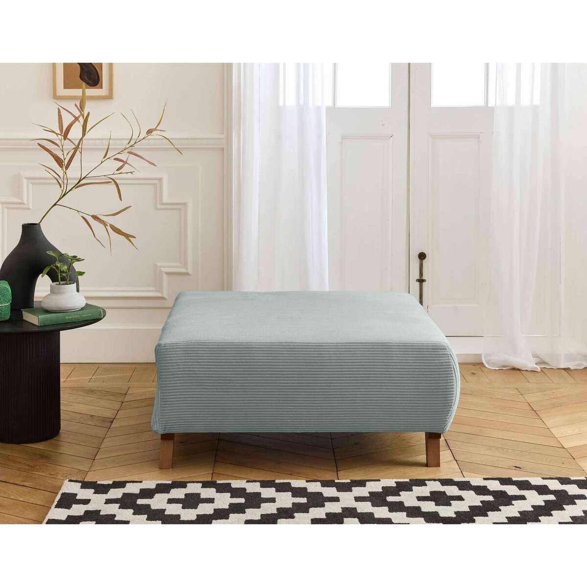 BEST MOBILIER Cristal - pouf modulable - 95 cm - en velours côtelé