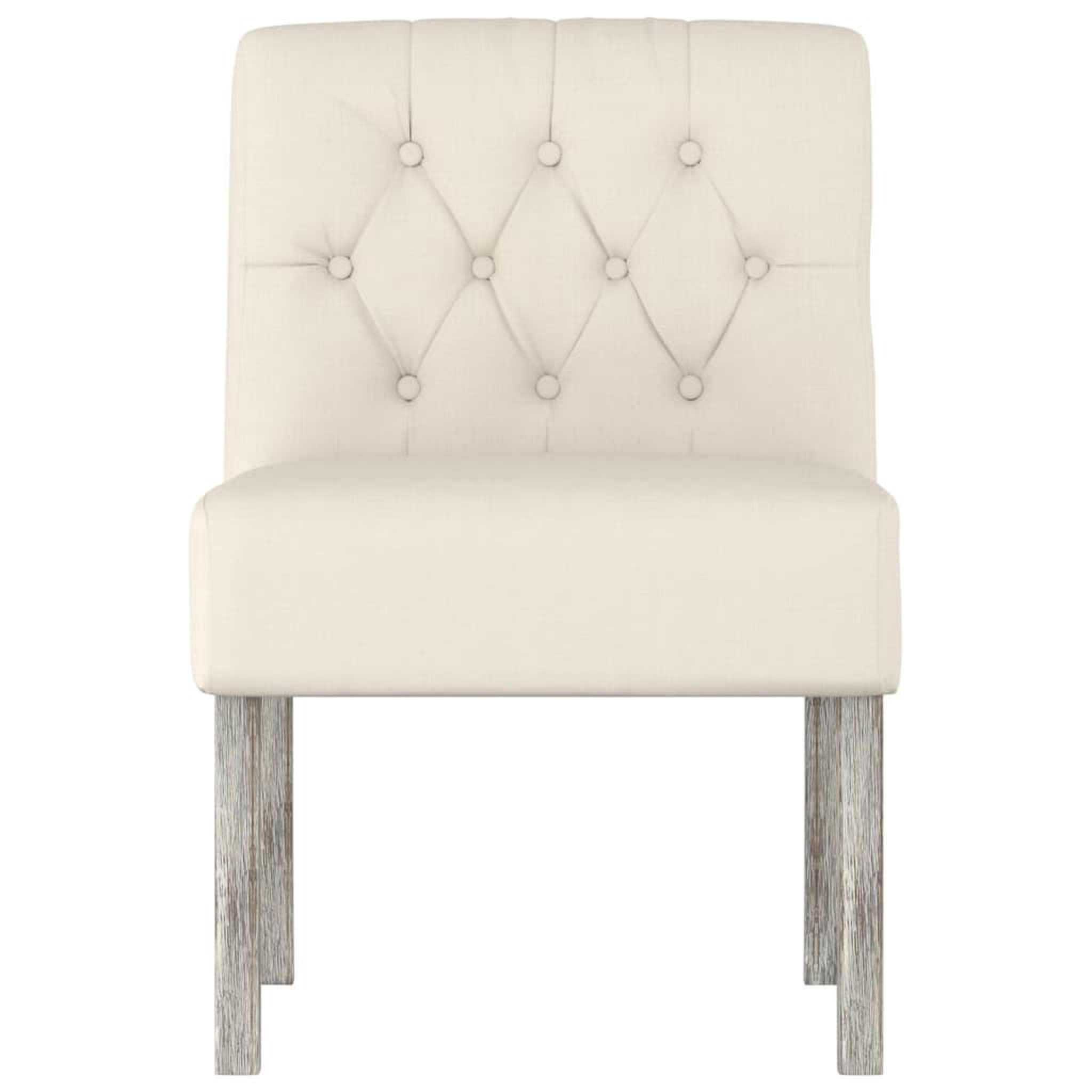 Voir la diapositive 3 : VIDAXL Fauteuil sans accoudoirs lin design de boutons