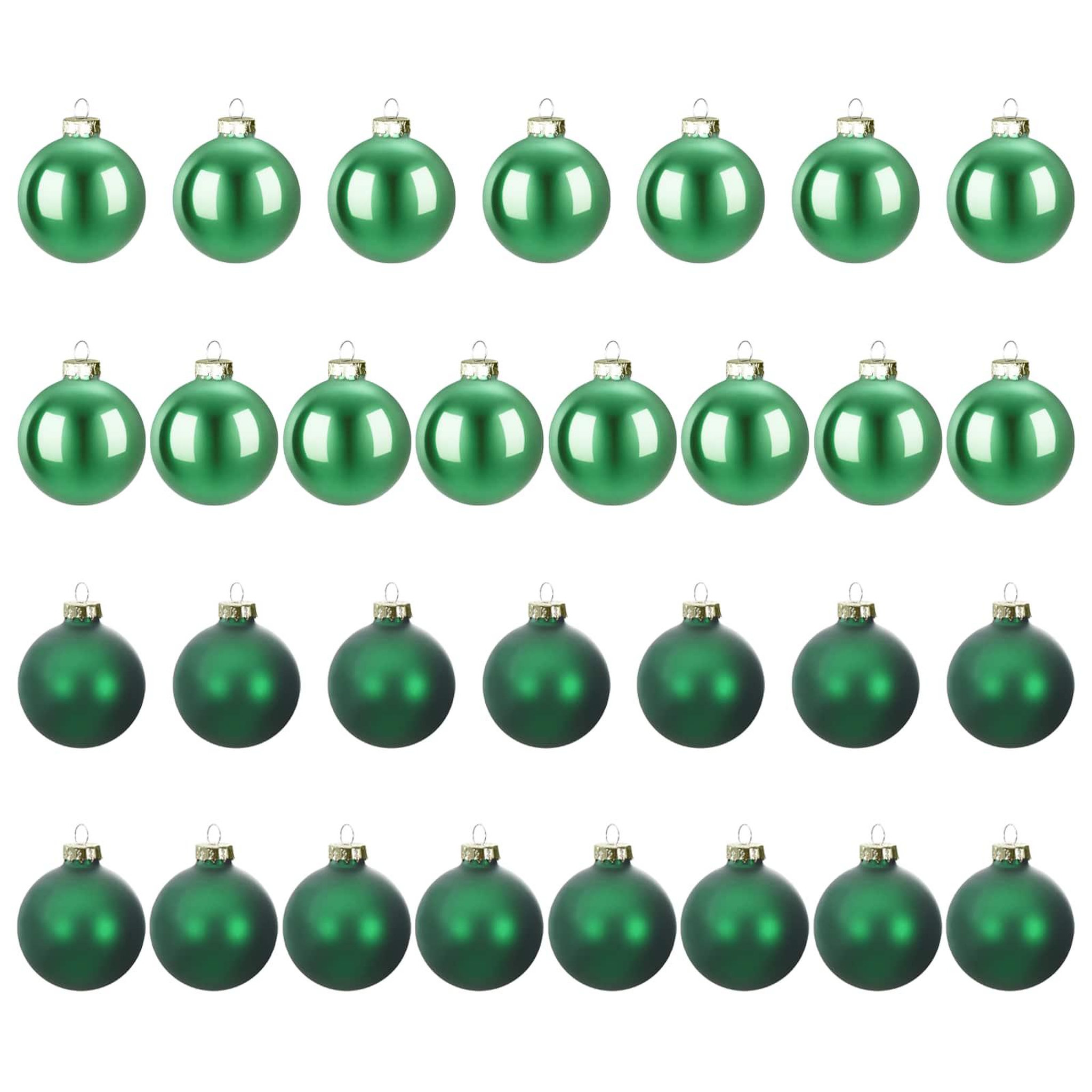 VIDAXL Ensemble de boules de Noël 30 pc Vert 6 cm Polystyrene