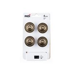 CENTRALE BRICO Lot de 4 boutons de meuble Rond zamak laitonné H.26 x l.35 x P.35 mm