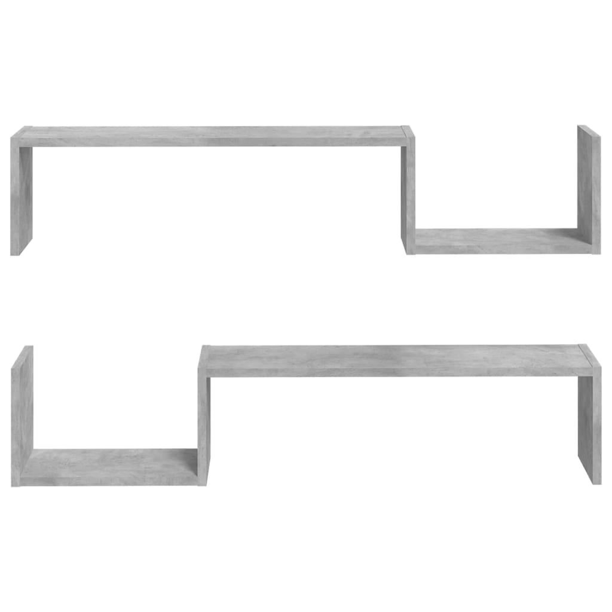Voir la diapositive 5 : VIDAXL Etageres murales 2 pcs gris beton 100x15x20cm bois d'ingenierie
